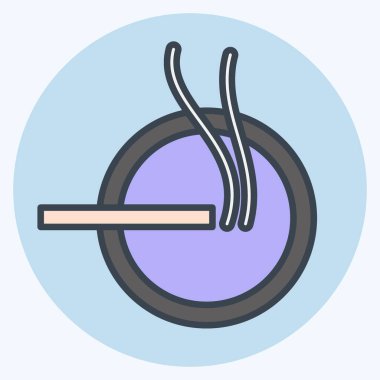 Simge Tütünü. Bağımlılık Sözlüğü sembolüyle ilgili. renk arkadaşı stili. Basit dizayn edilebilir. Basit resimleme