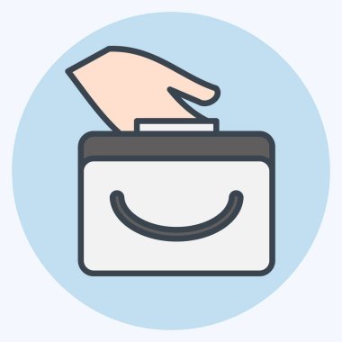 İkon Kleptomani. Bağımlılık Sözlüğü sembolüyle ilgili. renk arkadaşı stili. Basit dizayn edilebilir. Basit resimleme