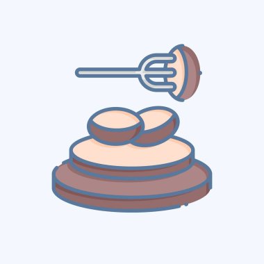 Icon Provolone. Arjantin sembolüyle ilgili. Karalama stili. Basit dizayn edilebilir. Basit resimleme