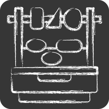 İkon Barbeküsü. Arjantin sembolüyle ilgili. Tebeşir stili. Basit dizayn edilebilir. Basit resimleme