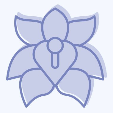 İcon Erythrina. Arjantin sembolüyle ilgili. İki ton stili. Basit dizayn edilebilir. Basit resimleme