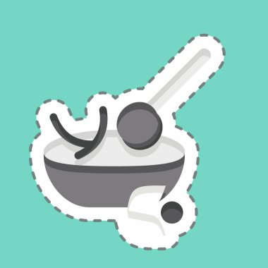 Çıkartma çizgisi Chimichurri 'yi kesti. Arjantin sembolüyle ilgili. Basit dizayn edilebilir. Basit resimleme