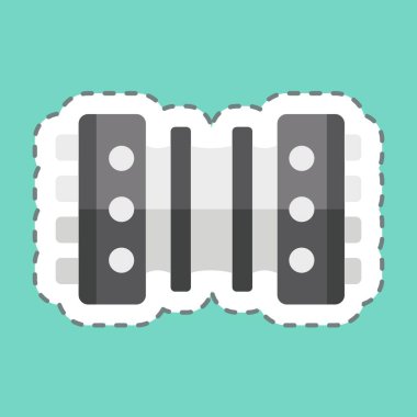 Etiket çizgisi Bandoneon 'u kesti. Arjantin sembolüyle ilgili. Basit dizayn edilebilir. Basit resimleme