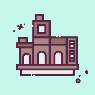 Icon La Boca Arjantin. Arjantin sembolüyle ilgili. MBE tarzı. Basit dizayn edilebilir. Basit resimleme