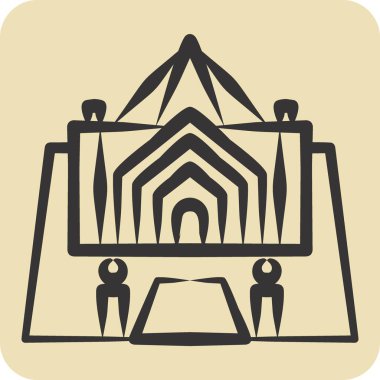 Icon Recoleta Argentia. Arjantin sembolüyle ilgili. El çizimi tarzı. Basit dizayn edilebilir. Basit resimleme