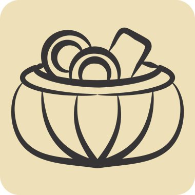 Simge Carbonada. Arjantin sembolüyle ilgili. El çizimi tarzı. Basit dizayn edilebilir. Basit resimleme