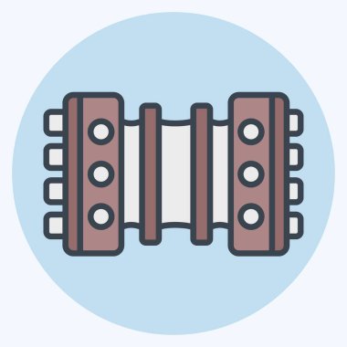 Simge Bandoneon. Arjantin sembolüyle ilgili. renk arkadaşı stili. Basit dizayn edilebilir. Basit resimleme