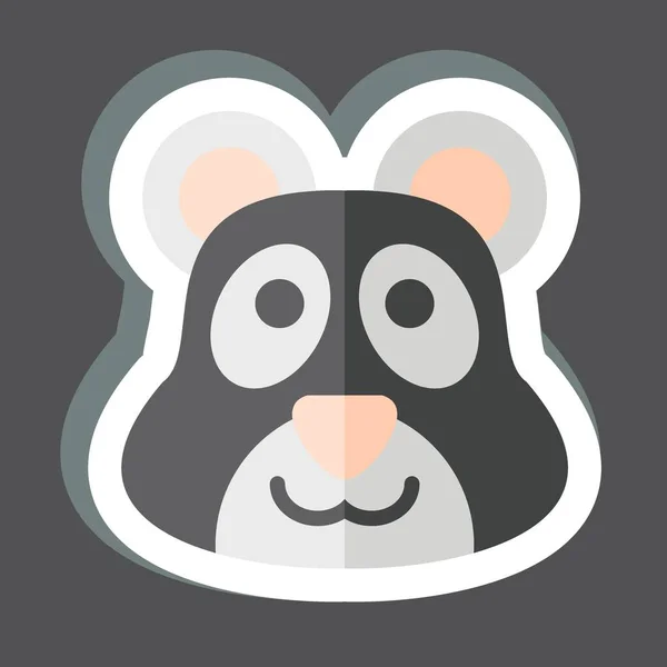 Samolepka Panda Související Symbolem Zvířete Jednoduchý Design Upravitelný Jednoduchá Ilustrace — Stockový vektor