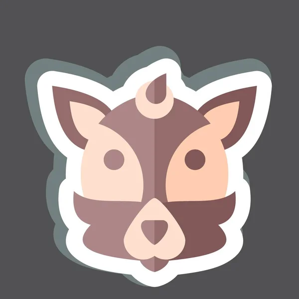 Pegatina Fox Relacionado Con Símbolo Animal Diseño Simple Editable Ilustración — Vector de stock