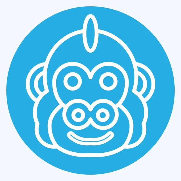 Icono Gorila Relacionado Con Símbolo Animal Ojos Azules Estilo Diseño — Archivo Imágenes Vectoriales