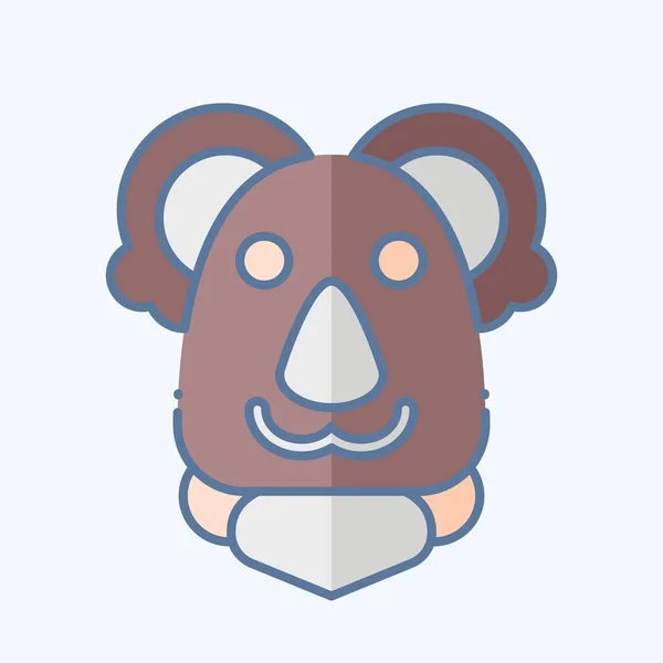 Icono Koala Relacionado Con Símbolo Animal Estilo Garabato Diseño Simple — Vector de stock