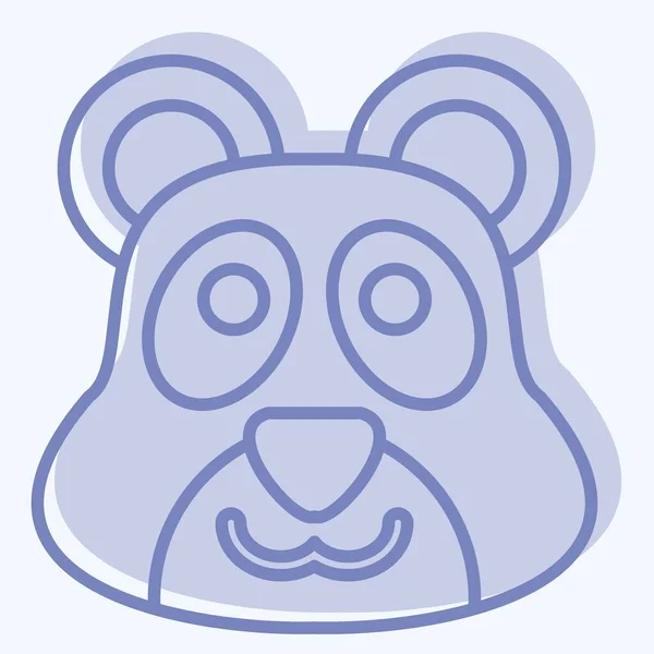 Icon Panda Související Symbolem Zvířete Dvoubarevný Styl Jednoduchý Design Upravitelný — Stockový vektor