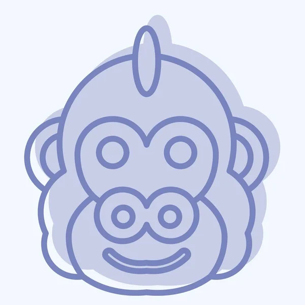 Ikonen Gorilla Relaterad Till Djursymbol Två Ton Stil Enkel Design — Stock vektor