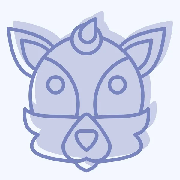 Icon Fox Související Symbolem Zvířete Dvoubarevný Styl Jednoduchý Design Upravitelný — Stockový vektor