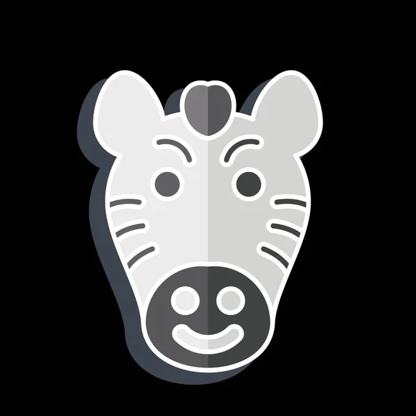 Icon Zebra Related Animal Symbol Glossy Style Simple Design Editable — Stock Vector