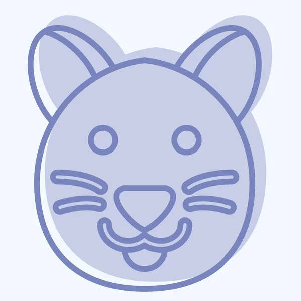 Icon Cat Související Symbolem Zvířete Dvoubarevný Styl Jednoduchý Design Upravitelný — Stockový vektor