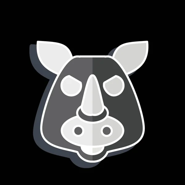 Ícone Rhino Relacionado Com Símbolo Animal Estilo Brilhante Design Simples —  Vetores de Stock