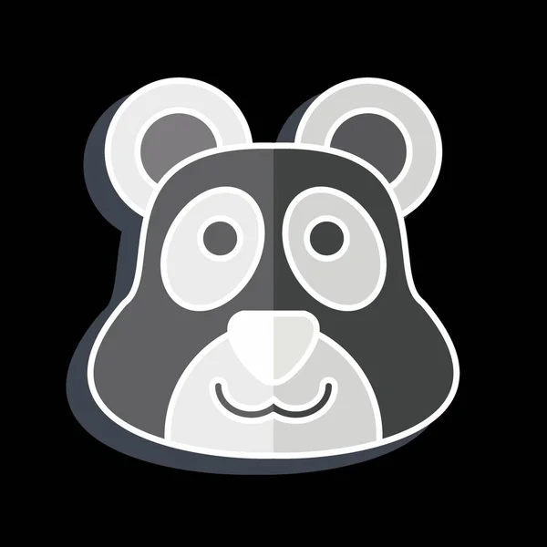 Icon Panda Related Animal Symbol Glossy Style Simple Design Editable — Stock Vector