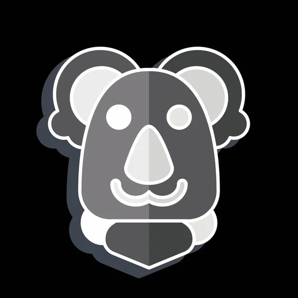 Ikon Koala Állatszimbólummal Kapcsolatos Fényes Stílus Egyszerű Tervezés Szerkeszthető Egyszerű — Stock Vector