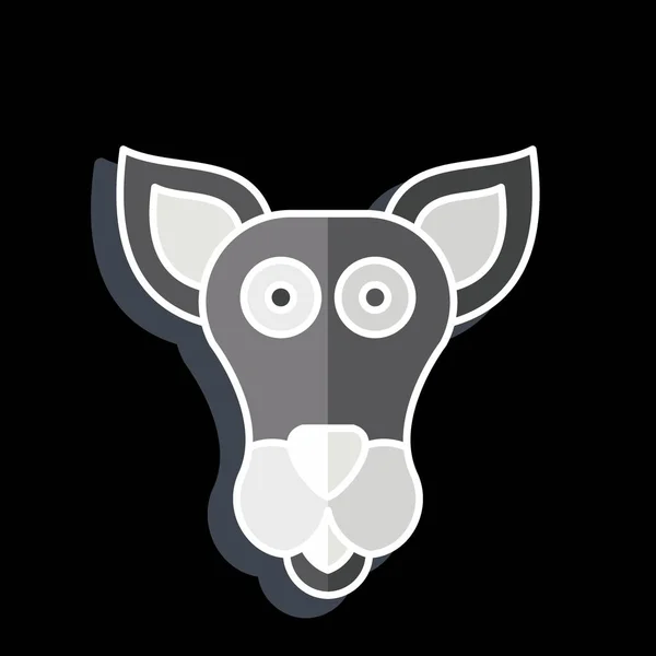 Ícone Canguru Relacionado Com Símbolo Animal Estilo Brilhante Design Simples — Vetor de Stock