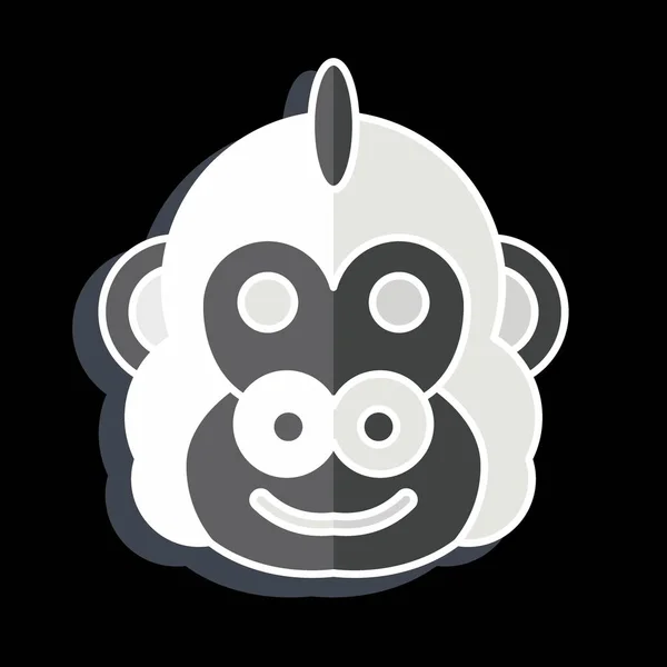 Ikoon Gorilla Gerelateerd Aan Dierensymbool Glanzende Stijl Eenvoudig Ontwerp Bewerkbaar — Stockvector