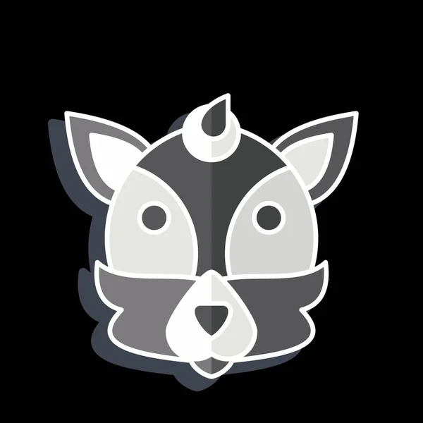 Ікона Фокс Пов Язані Символом Тварин Глянцевий Стиль Простий Дизайн — стоковий вектор