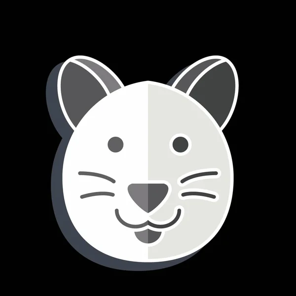Icon Cat Související Symbolem Zvířete Lesklý Styl Jednoduchý Design Upravitelný — Stockový vektor