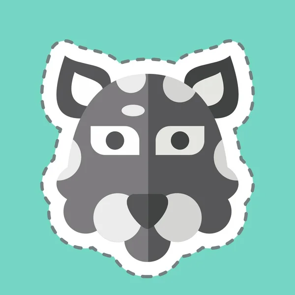 ステッカーラインカットジャガー 動物のシンボルに関連しています 編集可能なシンプルなデザイン シンプルなイラスト — ストックベクタ