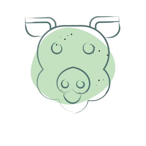 Icono Cerdo Relacionado Con Símbolo Animal Color Spot Style Diseño — Archivo Imágenes Vectoriales
