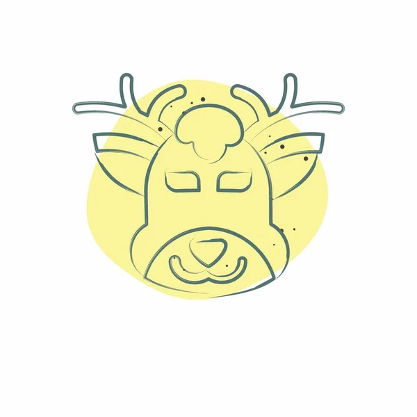 Icon Deer Terkait Dengan Simbol Hewan Gaya Spot Warna Desain - Stok Vektor