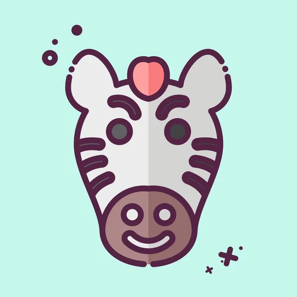 Icon Zebra Related Animal Symbol Mbe Style Simple Design Editable — Stock Vector