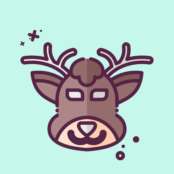 Icon Deer Související Symbolem Zvířete Mbe Styl Jednoduchý Design Upravitelný — Stockový vektor