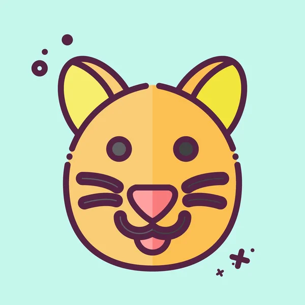Ikonowy Kot Związane Symbolem Zwierzęcia Styl Mbe Prosty Projekt Można — Wektor stockowy