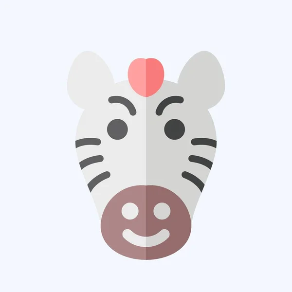 Ikon Zebra Relaterad Till Djursymbol Platt Stil Enkel Design Redigerbar — Stock vektor