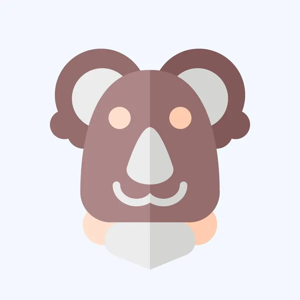 Icon Koala Související Symbolem Zvířete Plochý Styl Jednoduchý Design Upravitelný — Stockový vektor
