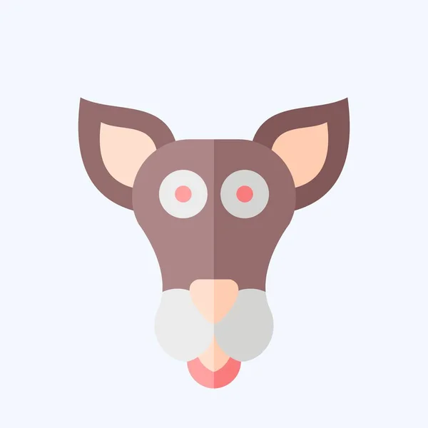 Icône Kangourou Lié Symbole Animal Style Plat Conception Simple Modifiable — Image vectorielle