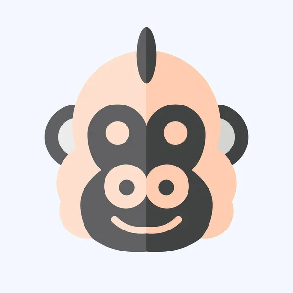 Icono Gorila Relacionado Con Símbolo Animal Estilo Plano Diseño Simple — Vector de stock