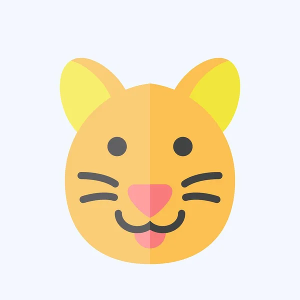 Icon Cat Související Symbolem Zvířete Plochý Styl Jednoduchý Design Upravitelný — Stockový vektor