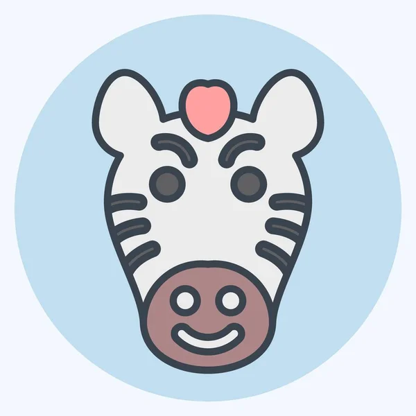 Ikon Zebra Relaterad Till Djursymbol Färg Kompis Stil Enkel Design — Stock vektor