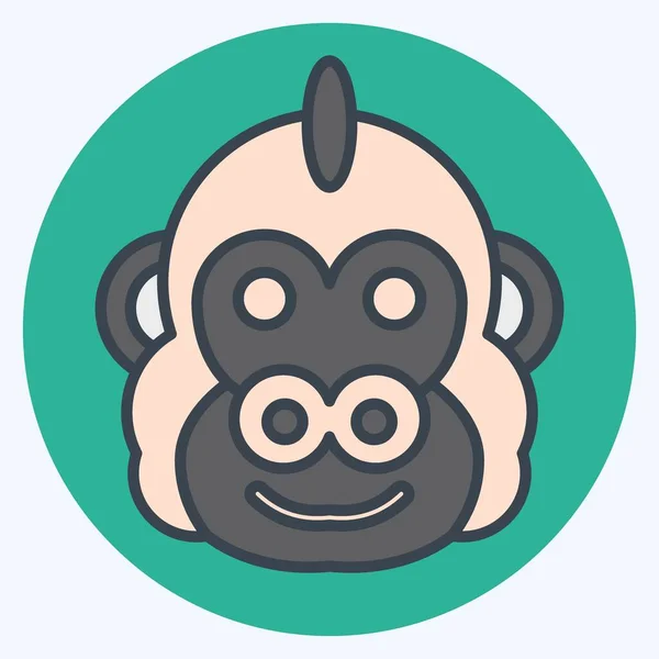 Ikonen Gorilla Relaterad Till Djursymbol Färg Kompis Stil Enkel Design — Stock vektor