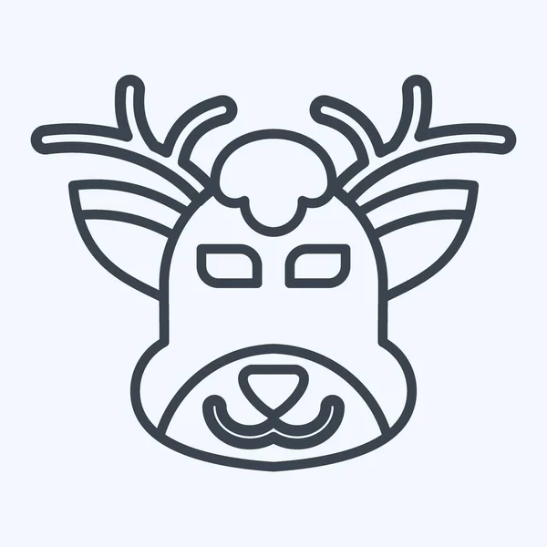 Veado Ícone Relacionado Com Símbolo Animal Estilo Linha Design Simples —  Vetores de Stock
