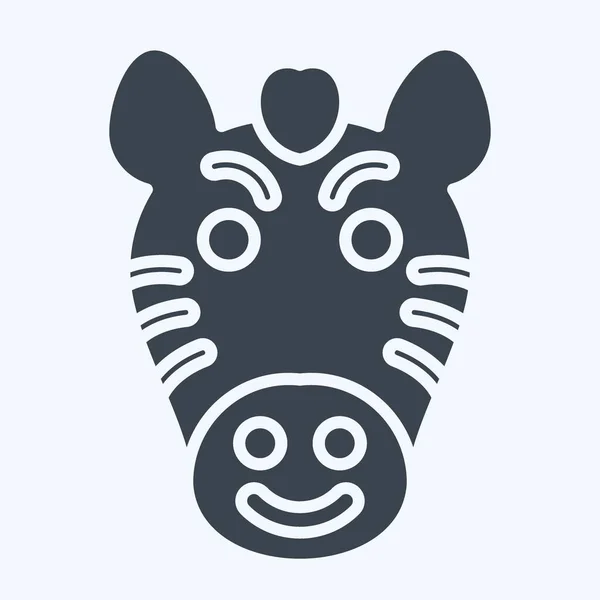 Icono Cebra Relacionado Con Símbolo Animal Estilo Glifo Diseño Simple — Archivo Imágenes Vectoriales
