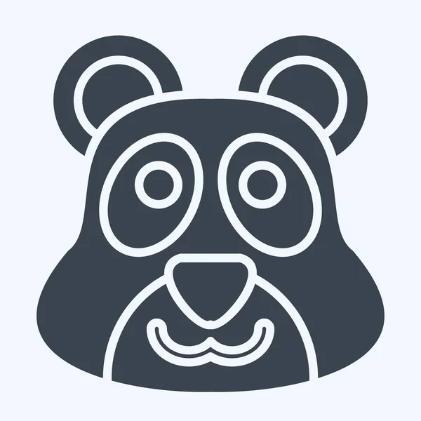 Icon Panda Související Symbolem Zvířete Styl Glyfu Jednoduchý Design Upravitelný — Stockový vektor
