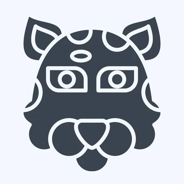 Icône Jaguar Lié Symbole Animal Style Glyphe Conception Simple Modifiable — Image vectorielle