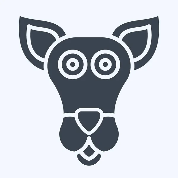 アイコン カンガルー 動物のシンボルに関連しています グリフスタイル 編集可能なシンプルなデザイン シンプルなイラスト — ストックベクタ