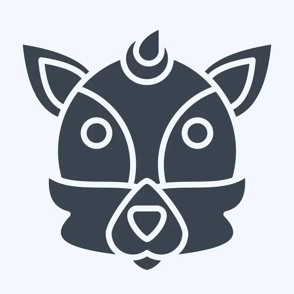 Icône Fox Lié Symbole Animal Style Glyphe Conception Simple Modifiable — Image vectorielle