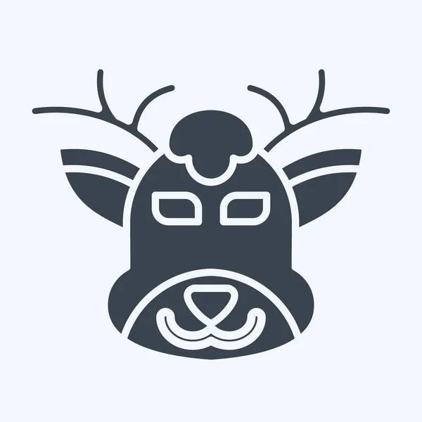 Іконка Олень Пов Язані Символом Тварин Стиль Гліфів Простий Дизайн — стоковий вектор