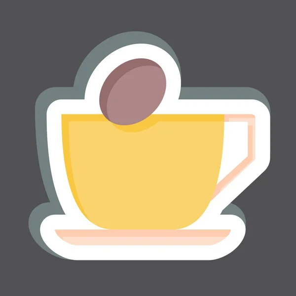 Sticker Caffeine Related Addiction Dictionary Symbol Simple Design Editable Simple — Stock Vector