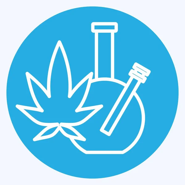 Icon Marijuana Bağımlılık Sözlüğü Sembolüyle Ilgili Mavi Gözlü Basit Dizayn — Stok Vektör