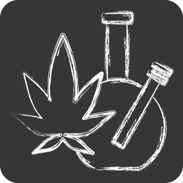 Icon Marijuana Related Addiction Dictionary Symbol Chalk Style Simple Design — Stock Vector
